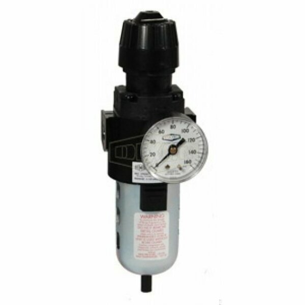 Dixon Wilkerson by Self-Relieving Standard Compact Filter/Regulator with GC230 Gauge and Bowl Guard, Polyc CB6-02AG